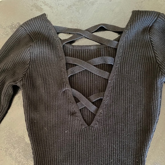 Long Sleeve Ribbed Dress - Picture 4 of 4